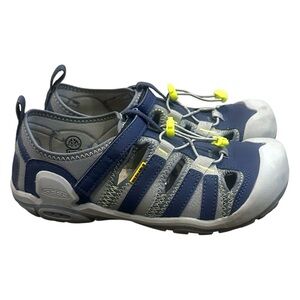 Keen Knotch Creek Closed-Toe Sandal Water Shoes Steel Grey/Blue Youth 6 1026153